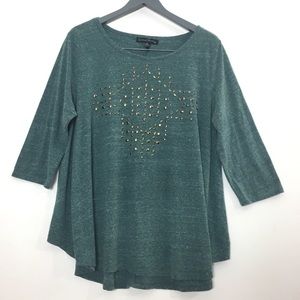 French Laundry Green Womens Top Blouse Size XL
